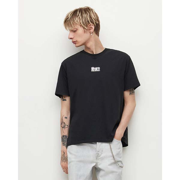 Allsaints Australia Mens Refract Crew T-Shirt Black AU54-670